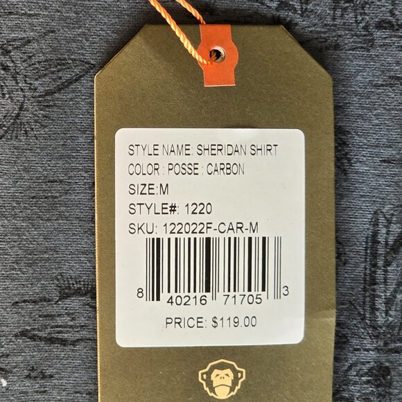 NWT Howler Brothers Posse Carbon Sheridan Flannel Shirt (M) - Picture 4 of 5